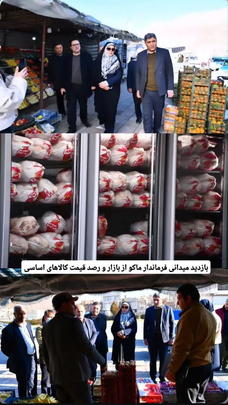 بازدید میدانی فرماندار محترم ماکو از بازار به همراه مسئولان دامپزشکی